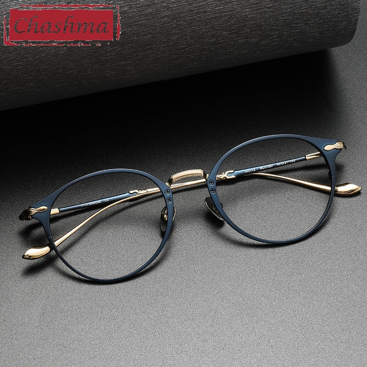 Chashma Ottica Unisex Full Rim Round Titanium Eyeglasses 3112 Full Rim Chashma Ottica