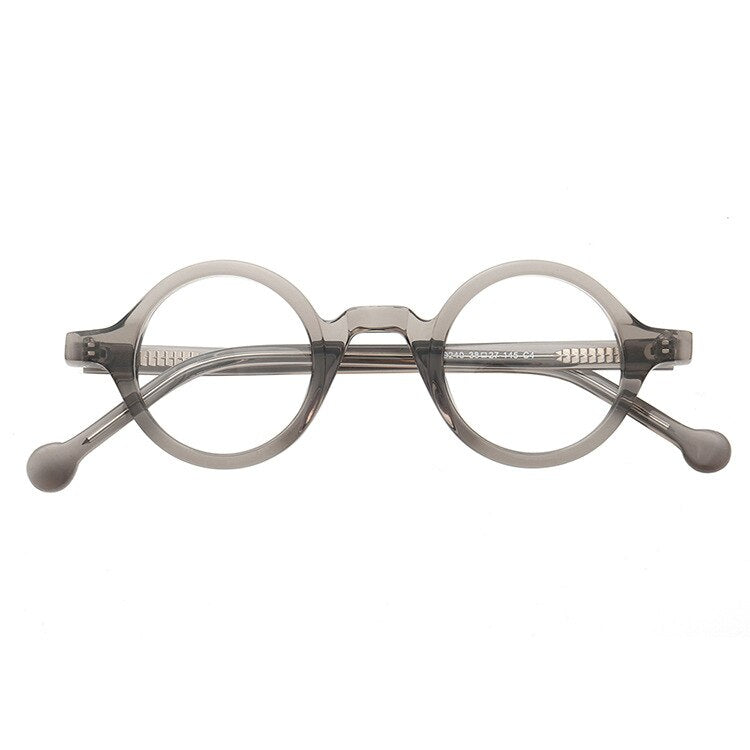Cubojue Unisex Full Rim Small Round 38mm Acetate Hyperopic Reading Glasses A916 Reading Glasses Cubojue