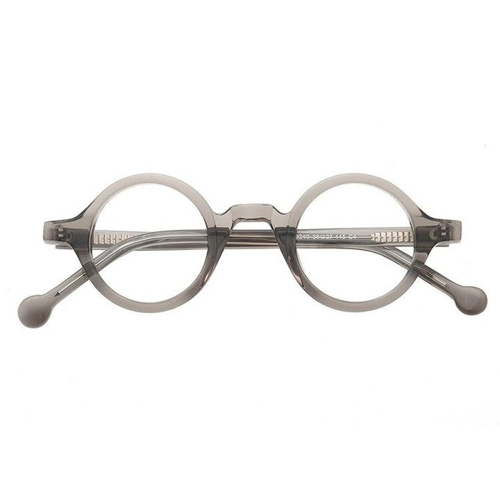 Cubojue Unisex Full Rim Small Round 38mm Acetate Hyperopic Reading Glasses A916 Reading Glasses Cubojue