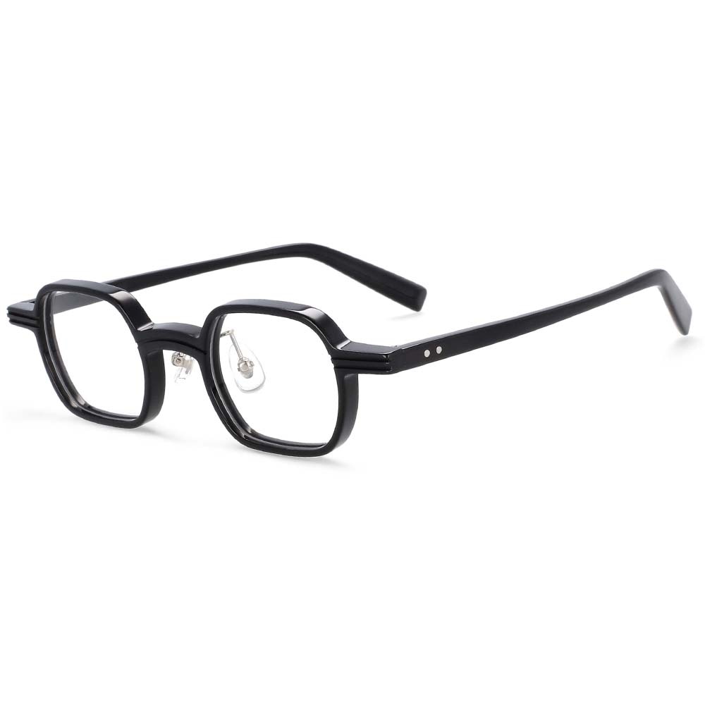 CCspace Unisex Full Rim Square Round Acetate Punk Frame Eyeglasses 54159 Full Rim CCspace Black