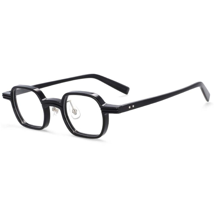 CCspace Unisex Full Rim Square Round Acetate Punk Frame Eyeglasses 54159 Full Rim CCspace Black