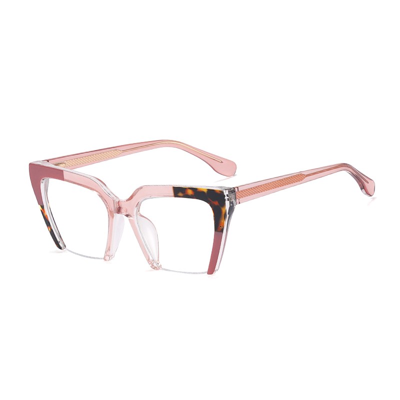 Ralferty Women's Full Rim Square Cat Eye Tr 90 Acetate Eyeglasses F81058 Full Rim Ralferty China C4 Purple Leopard