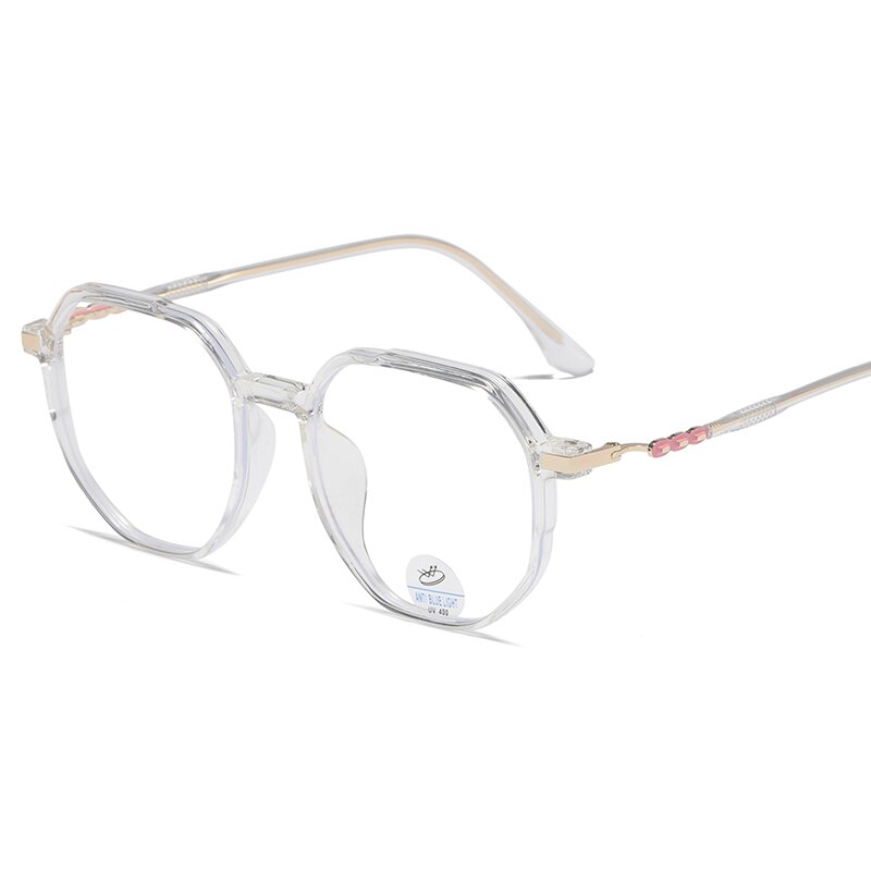 Reven Jate Unisex Full Rim Polygon Oval Tr 90 Eyeglasses 81240 Full Rim Reven Jate transparent
