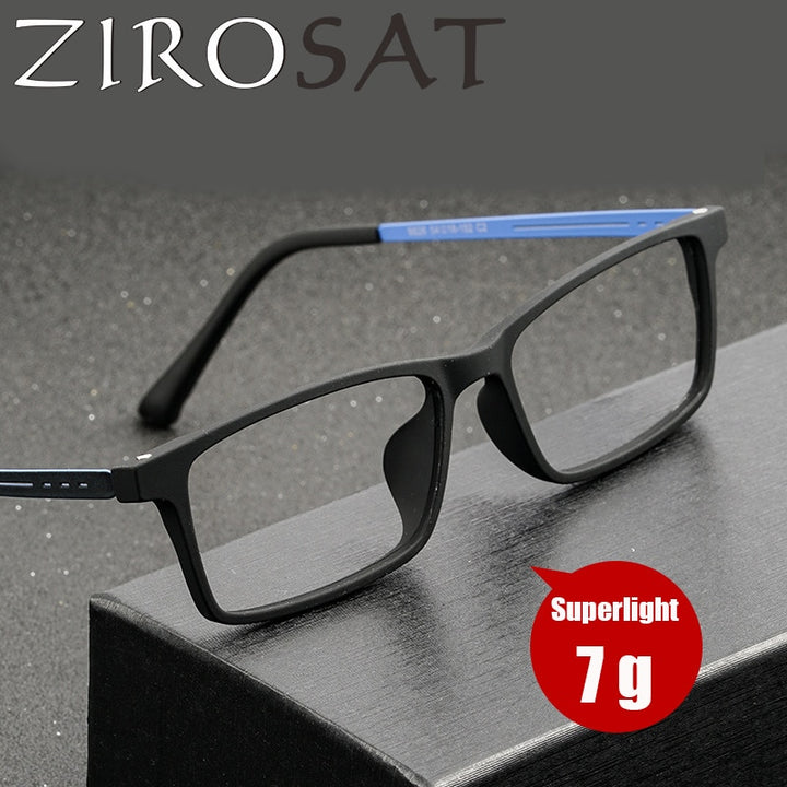 Zirosat Unisex Full Rim Square Tr 90 Titanium Eyeglasses 9826 Full Rim Zirosat