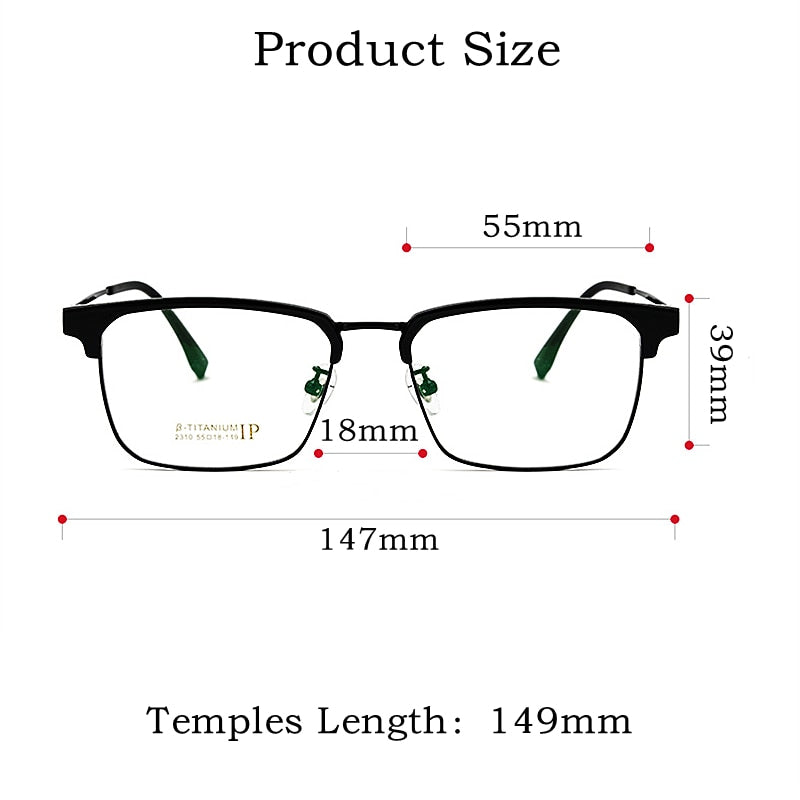 Yimaruili Men's Full Rim Square Acetate Titanium Eyeglasses 2310yj Full Rim Yimaruili Eyeglasses