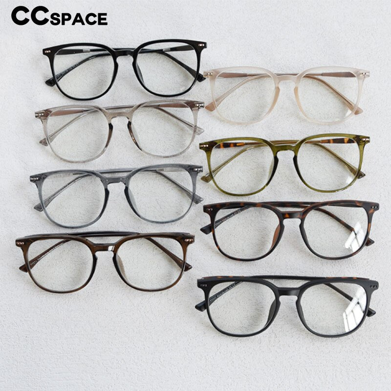 CCspace Unisex Full Rim Square Tr 90 Titanium Eyeglasses 55687 Full Rim CCspace
