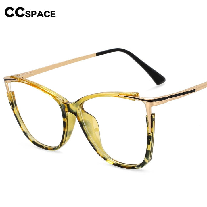 CCspace Unisex Full Rim Square Acetate Alloy Eyeglasses 55409 Full Rim CCspace
