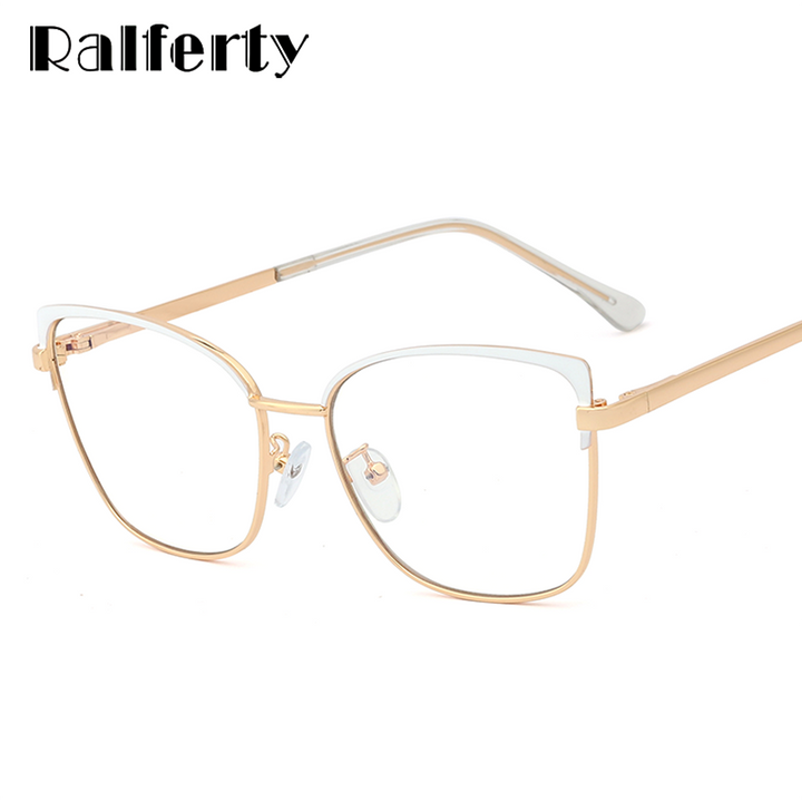 Ralferty Women's Full Rim Square Cat Eye Alloy Eyeglasses F95700 Full Rim Ralferty   