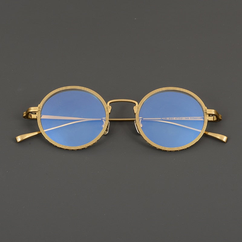 Gatenac Unisex Full Rim Round Titanium Eyeglasses Gxyj893 Full Rim Gatenac