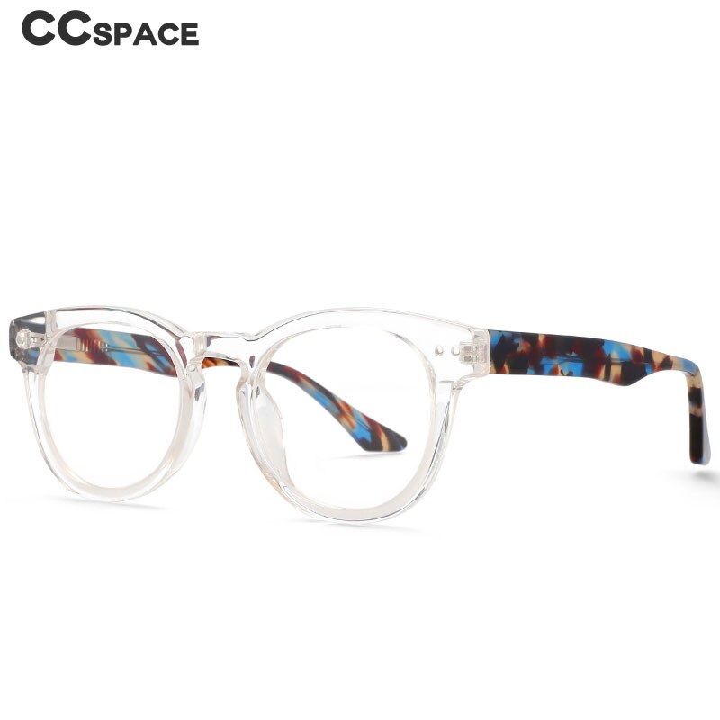 CCspace Women's Full Rim Round Acetate Eyeglasses 55215 Full Rim CCspace