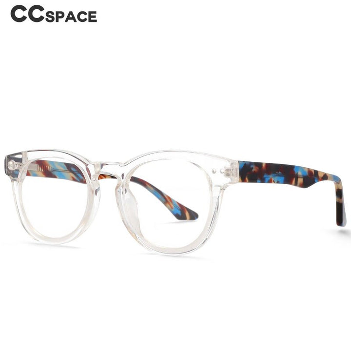 CCspace Women's Full Rim Round Acetate Eyeglasses 55215 Full Rim CCspace
