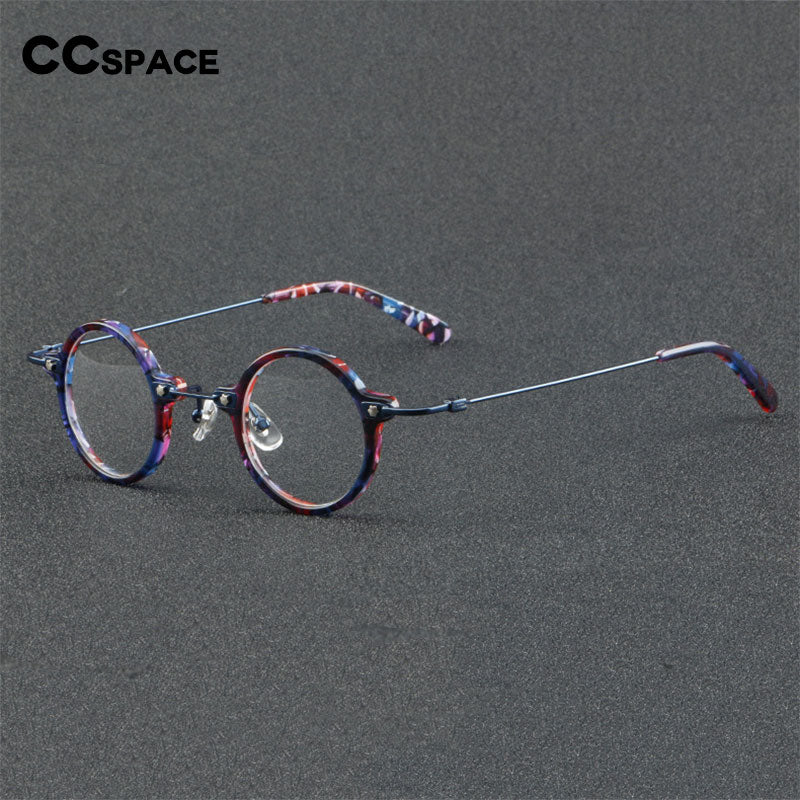CCspace Women's Full Rim Round Acetate Eyeglasses 55275 Full Rim CCspace