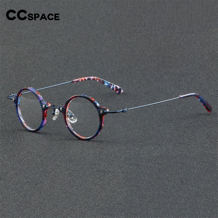 CCspace Women's Full Rim Round Acetate Eyeglasses 55275 Full Rim CCspace