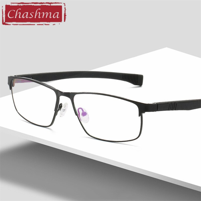 Chashma Ottica Men's Full Rim Square Tr 90 Stainless Steel Alloy Sport Eyeglasses 3076 Sport Eyewear Chashma Ottica   