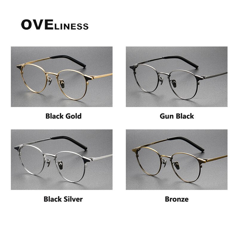 Oveliness Unisex Full Rim Round Titanium Eyeglasses 960 Full Rim Oveliness