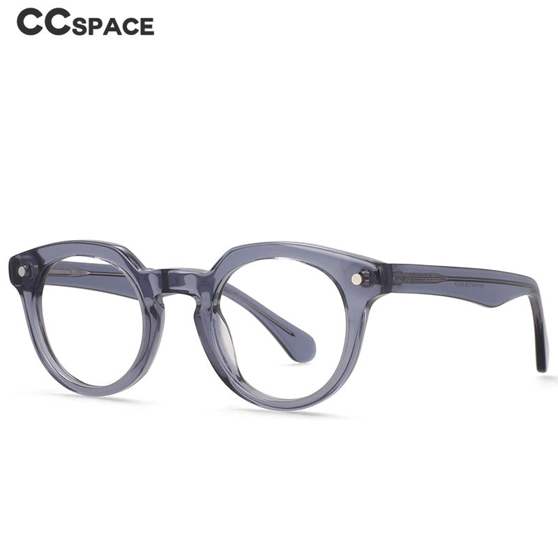 CCspace Unisex Full Rim Round Acetate Eyeglasses 55216 Full Rim CCspace