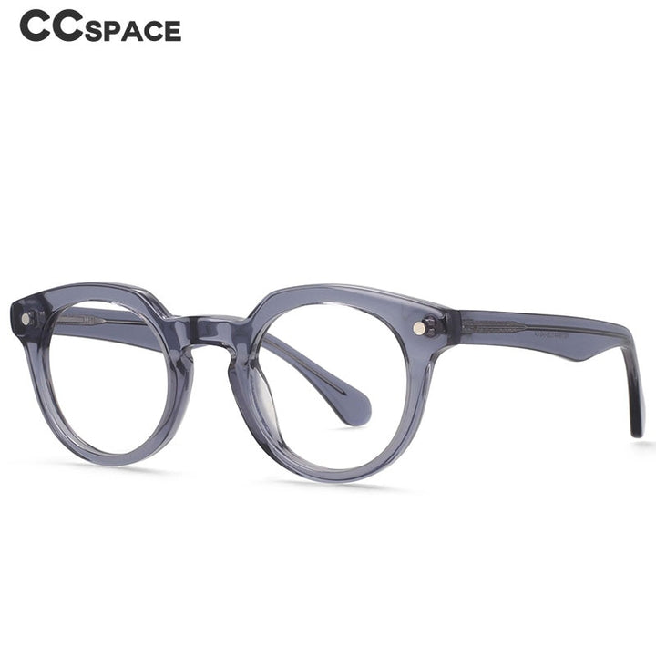 CCspace Unisex Full Rim Round Acetate Eyeglasses 55216 Full Rim CCspace