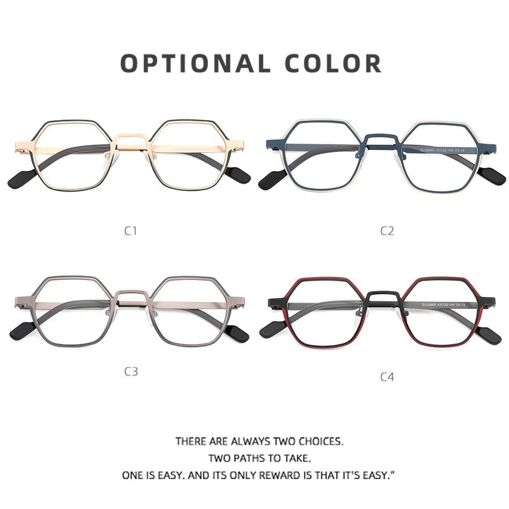 Laoyehui Unisex Full Rim Polygon Round Alloy Hyperopic Reading Glasses Anti Blue Light Glg8860 Reading Glasses Laoyehui