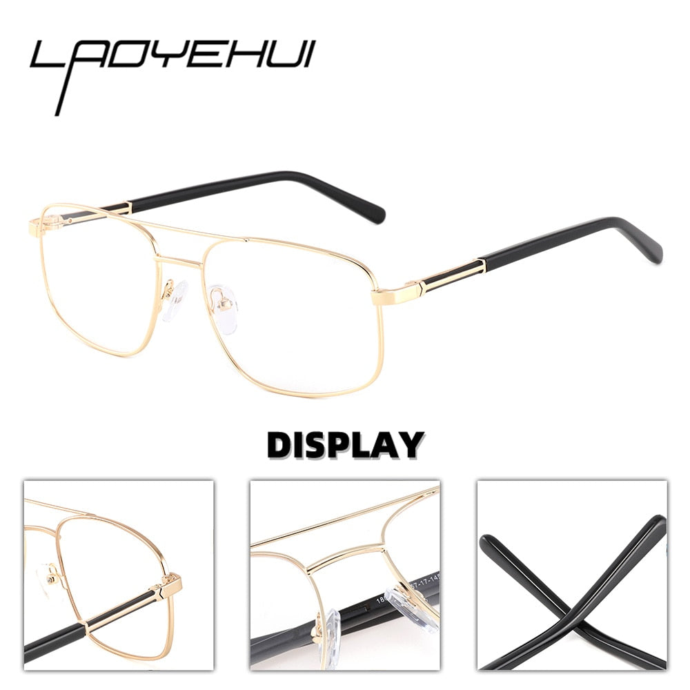 Laoyehui Men's Eyeglasses Square Alloy Reading Glasses 1801 Reading Glasses Laoyehui