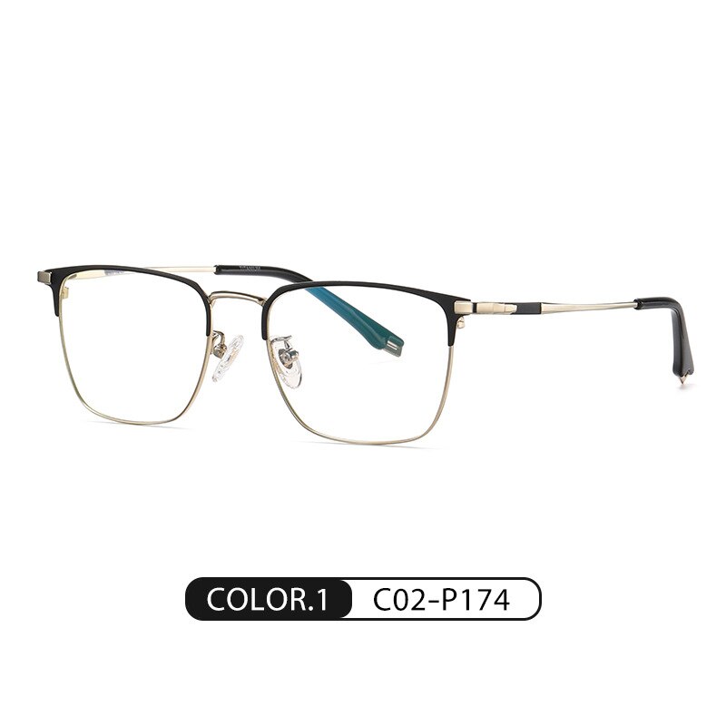Bclear Unisex Full Rim Square Titanium Eyeglasses Wdpt915 Full Rim Bclear C 1