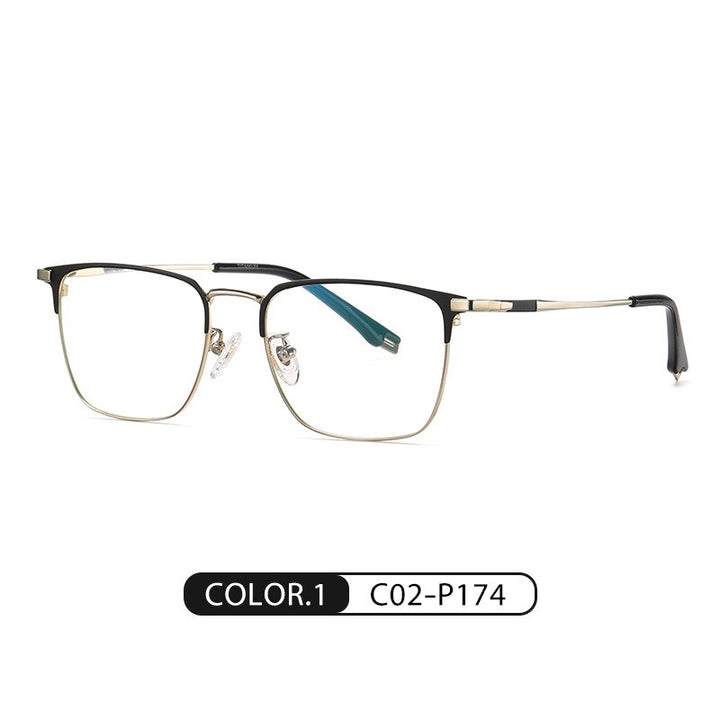 Bclear Unisex Full Rim Square Titanium Eyeglasses Wdpt915 Full Rim Bclear C 1
