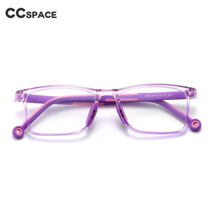CCspace Unisex Youth Full Rim Square Silicone Eyeglasses 54673 Full Rim CCspace