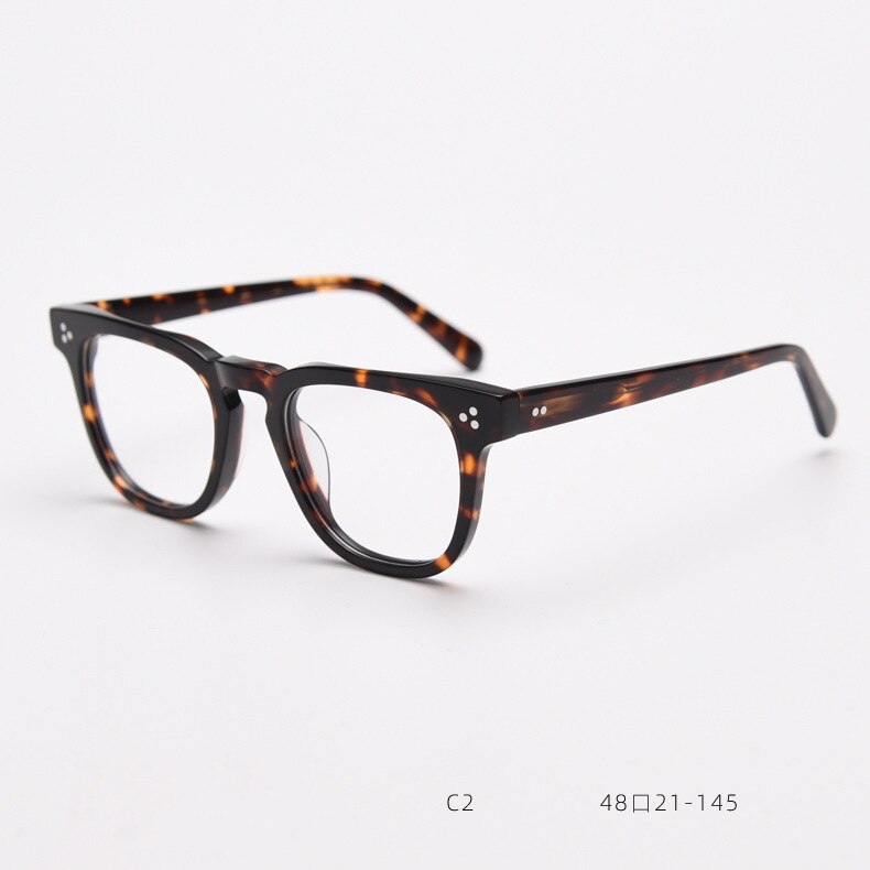 CCspace Unisex Full Rim Square Acetate Eyeglasses 55684 Full Rim CCspace Leopard China