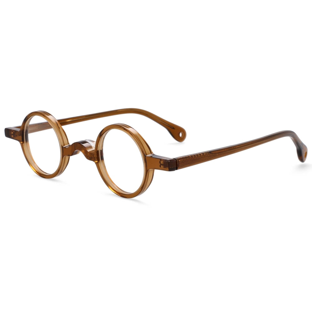 CCspace Unisex Full Rim Round Acetate Frame Eyeglasses 54250 Full Rim CCspace Tea