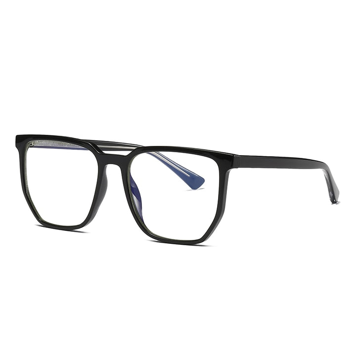 Gmei Unisex Full Rim TR 90 Titanium Square Frame Eyeglasses 2034 Full Rim Gmei Optical C1 Black