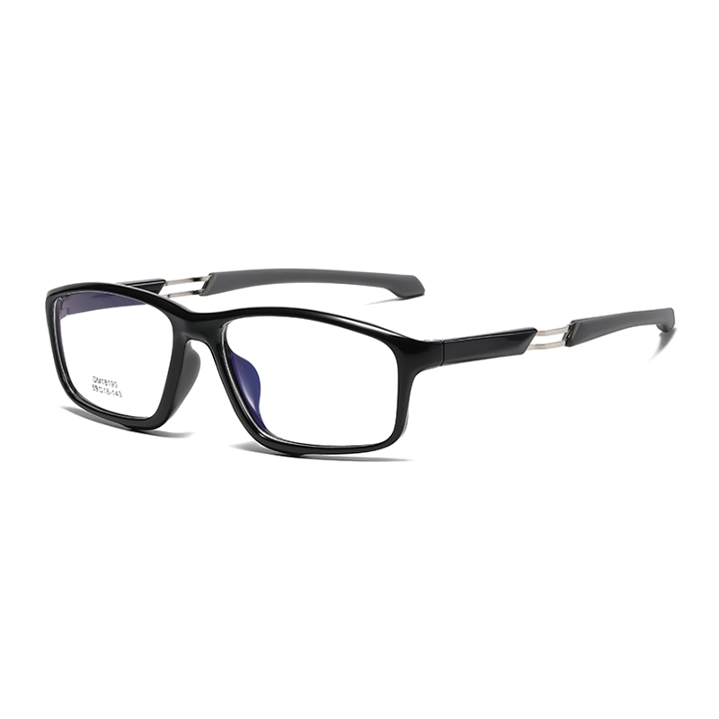 Ralferty Unisex Full Rim Rectangle Tr 90 Acetate Sport Eyeglasses B18190 Full Rim Ralferty Black Gray China