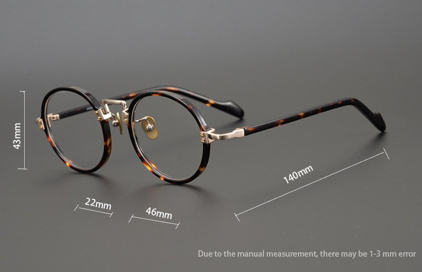 CCspace Unisex Full Rim Round/Square Acetate Titanium Eyeglasses 53312 Full Rim CCspace