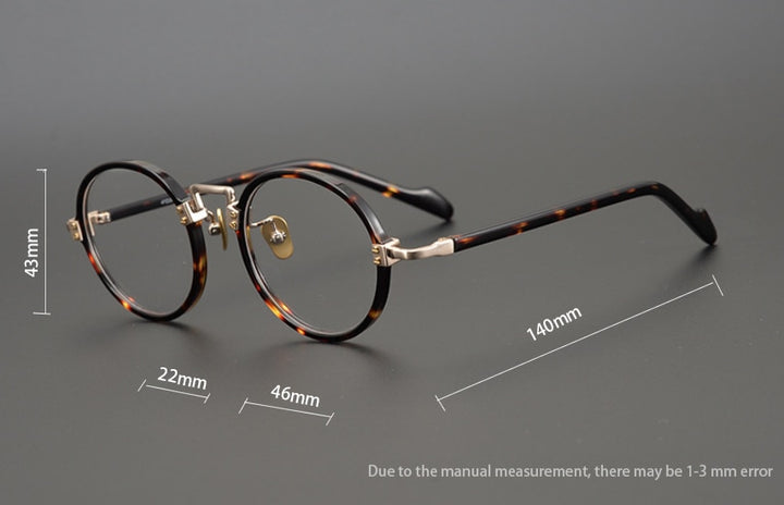 CCspace Unisex Full Rim Round/Square Acetate Titanium Eyeglasses 53312 Full Rim CCspace