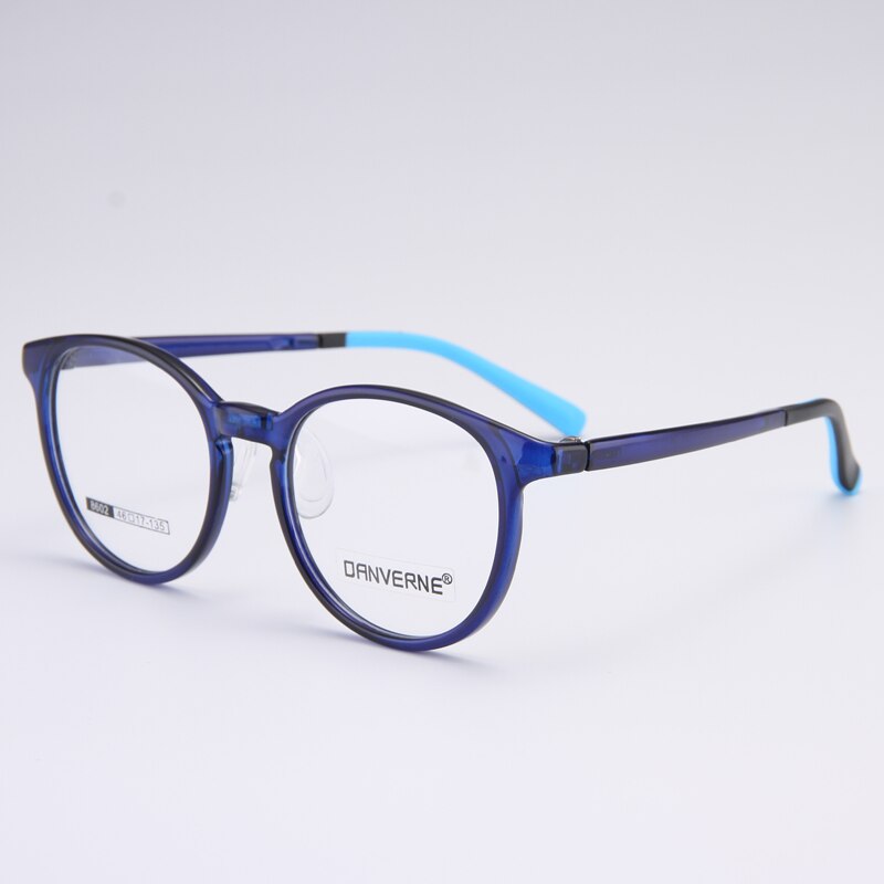 Gmei Unisex Children's Full Rim Round Silicone TR90 Eyeglasses 8602 Full Rim Gmei Optical Blue  