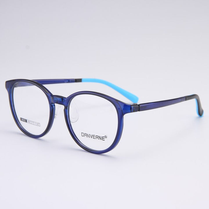 Gmei Unisex Children's Full Rim Round Silicone TR90 Eyeglasses 8602 Full Rim Gmei Optical Blue