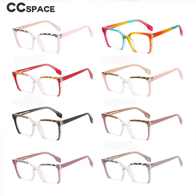 CCspace Women's Semi Rim Square Cat Eye Tr 90 Titanium Eyeglasses 55292 Semi Rim CCspace
