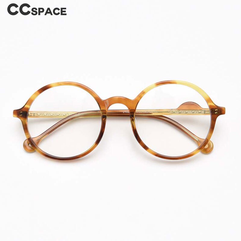 CCspace Unisex Full Rim Round Acetate Frame Eyeglasses 54613 Full Rim CCspace