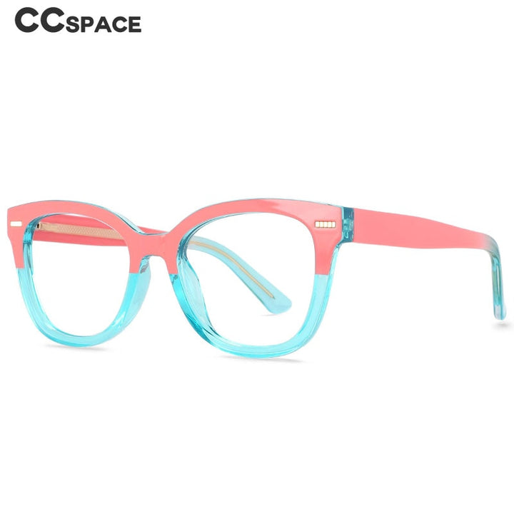 CCspace Unisex Full Rim Square Cat Eye Frame Eyeglasses 54607 Full Rim CCspace
