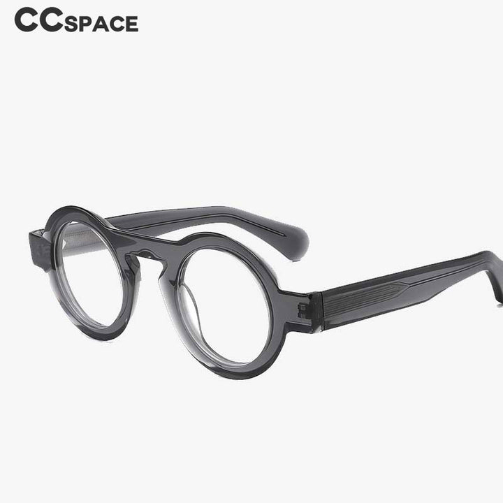 CCspace Unisex Full Rim Oversized Round Acetate Frame Eyeglasses 54576 Full Rim CCspace