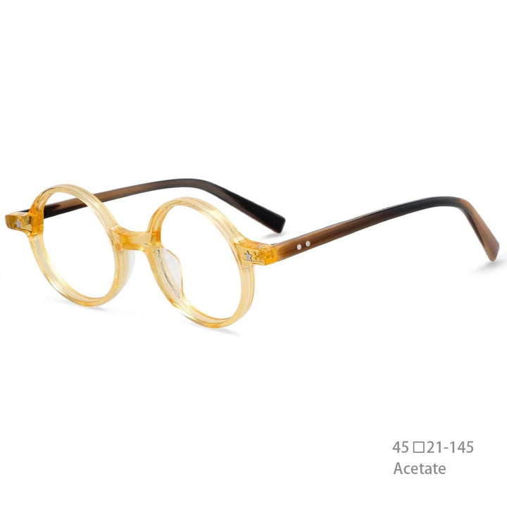 CCspace Unisex Full Rim Round Acetate Frame Eyeglasses 49424 Full Rim CCspace Orange China