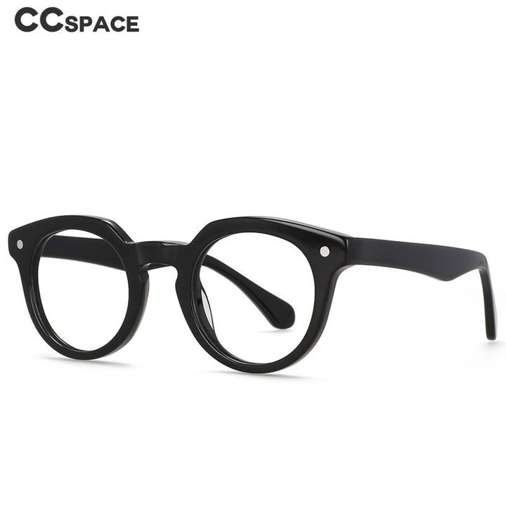 CCspace Unisex Full Rim Round Acetate Eyeglasses 55216 Full Rim CCspace