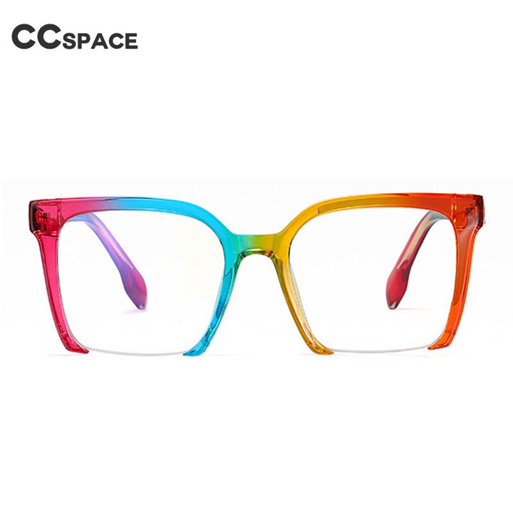 CCspace Women's Semi Rim Square Cat Eye Tr 90 Titanium Eyeglasses 55292 Semi Rim CCspace