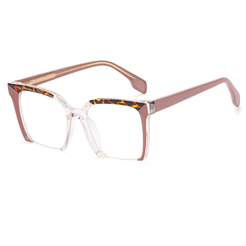 CCspace Women's Semi Rim Square Cat Eye Tr 90 Titanium Eyeglasses 55292 Semi Rim CCspace China C5Coffee
