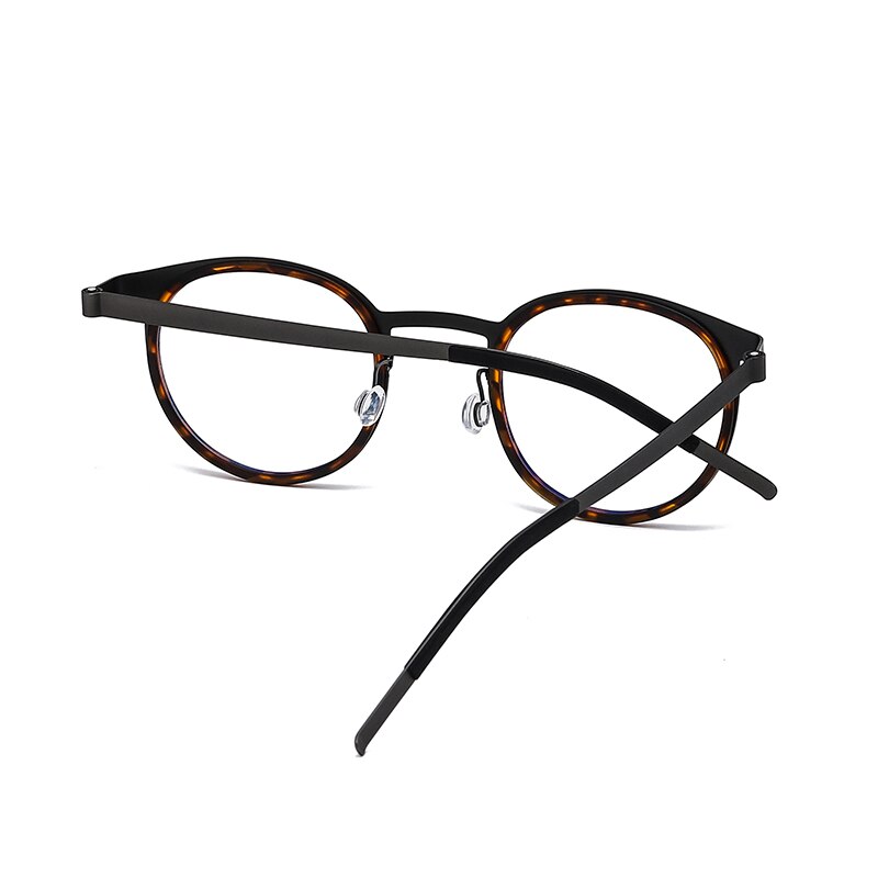 Reven Jate Unisex Full Rim Round Titanium Acetate Eyeglasses 9704 Full Rim Reven Jate