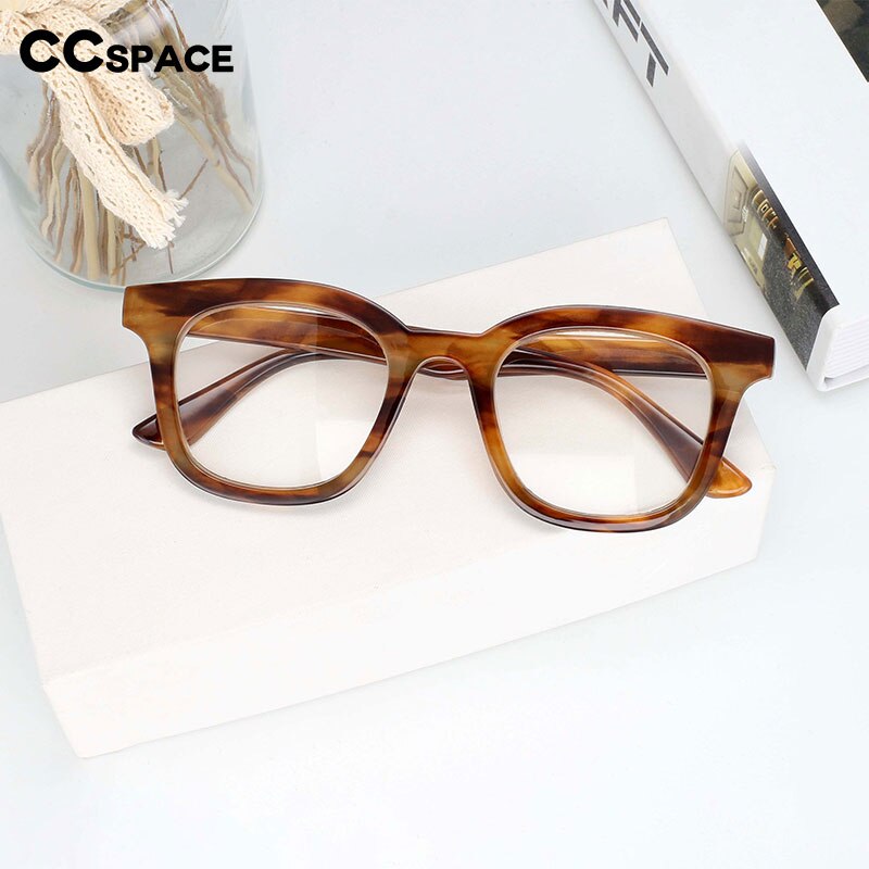 CCspace Unisex Full Rim Square Resin Frame Eyeglasses 53180 Full Rim CCspace