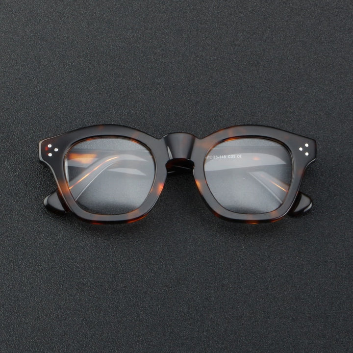 Gatenac Unisex Full Rim Square Acetate Eyeglasses Gxyj931 Full Rim Gatenac