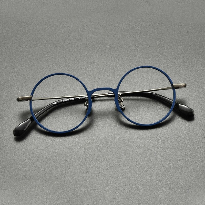 Gatenac Unisex Full Rim Round Titanium Eyeglasses Gxyj847 Full Rim Gatenac