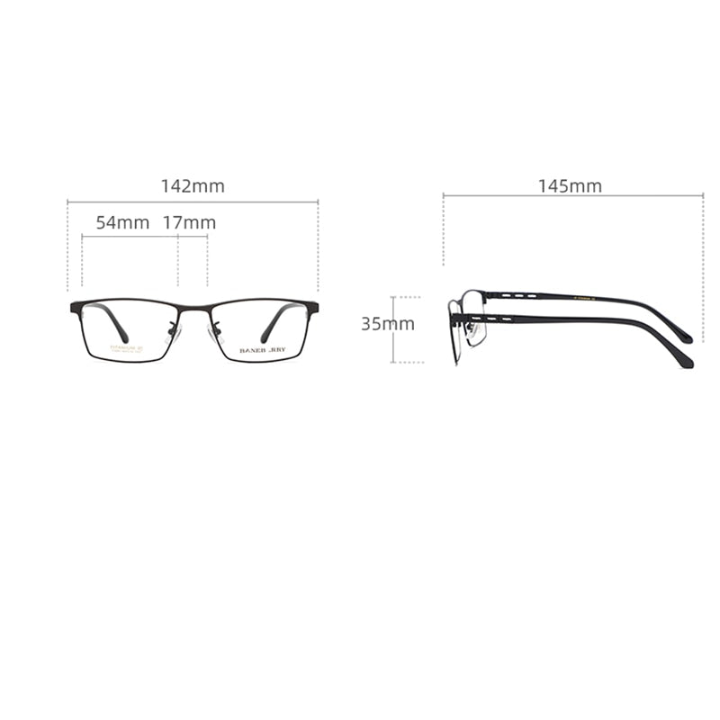 Reven Jate Unisex Full Rim Square Titanium Frame Eyeglasses 71091 Full Rim Reven Jate
