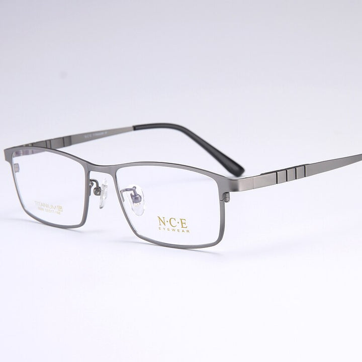 Bclear Men's Full Rim Square Titanium Eyeglasses My5009 Full Rim Bclear Light Gray  