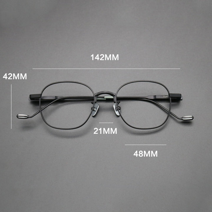 Gatenac Unisex Full Rim Square Titanium Frame Eyeglasses Gxyj421 Full Rim Gatenac