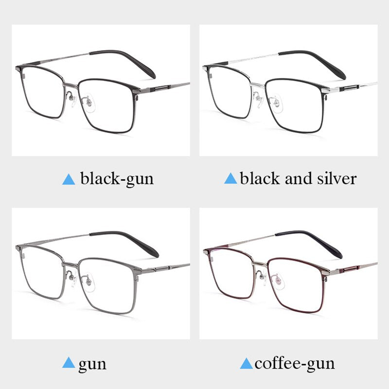 Hotochki Unisex Full Rim Square Titanium Frame Eyeglasses L1831 Full Rim Hotochki